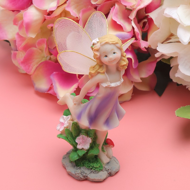4Pcs/Set Fairy Statue Elf Sculpture Art Craft Outdoor Courtyard Garden
