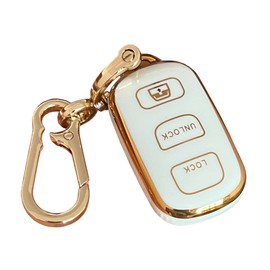 AIOEUOIA TPU for Toyota Key Fob Cover with Keychain Fit for Toyota Sequoia 2001-2008 ,1999-2009 4Runner Smart Key Fob Shell (for-Toyota-A-White)