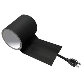 Electriduct Tunnel Tape with Non-Adhesive Center Channel Path for Cable Management Gaffer's Tape 6" x 25 Feet (8 Yards) Black