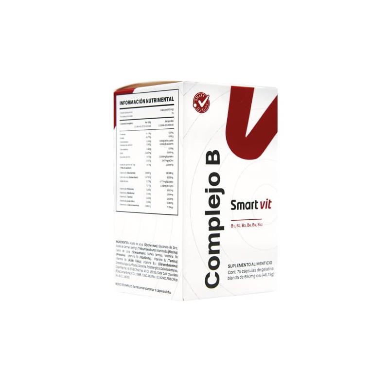 Smart Vit Complejo B 75 capsulas Suplemento Alimenticio Bio Caps