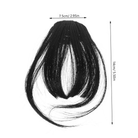 WOONEKY 2pcs Natural Clip-in Hair Extensions Bangs for Women Wispy Fake Hair Fringe Hairpiece