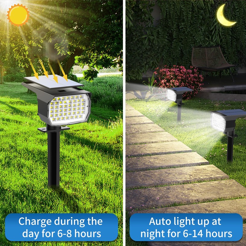 Tadyreal Solar Spot Lights Outdoor 10 Pack, [46 LED/3 Modes]