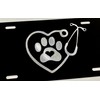 Engraved Veterinarian Dog Paw Car Tag Diamond Etched Vanity Front