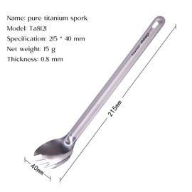 ATiAP Titanium Spoon Long Handled Ultralight Portable Cutlery with Polished Bowl for Home Camping Hiking