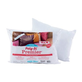 Fairfield Poly-Fil Premier Accent/Travel Pillow Insert, 12" x 16", White,JP1216