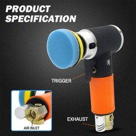 WP WORKPAD Mini Air Sander, Random Orbital Air Sander, Mini Pneumatic Sander for Auto Body Work
