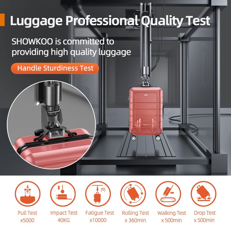 SHOWKOO Luggage Sets Expandable PC+ABS Durable Suitcase Sets Double Wheels