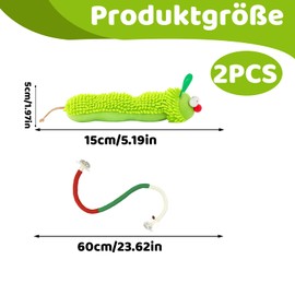 BDBFPAN Catnip Toy Set, Cat Toy Self-Employment with Dental Care, Toy for Cats with Catnip, 1 Caterpillar and 1 Bite Rope