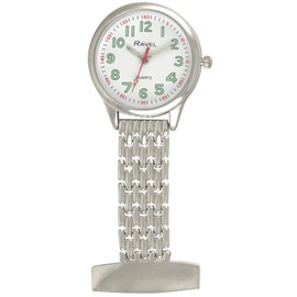 Ravel - Classic Nurses Fob Watch - Analogue Quartz - R1101.11 - Silver Tone (Large - 32mm case)