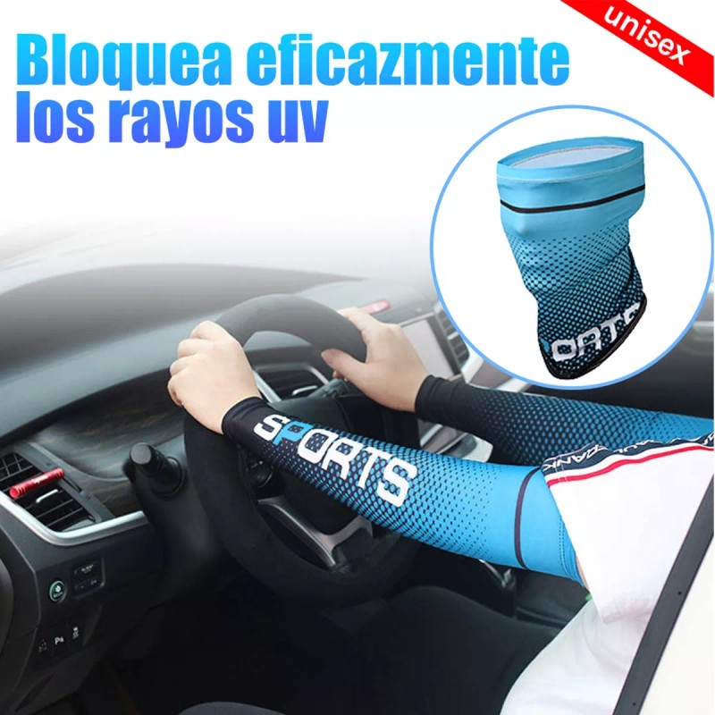 GOGOX Guantes Protección Solar Largos Medio Dedo,antiuv Seda Hielo