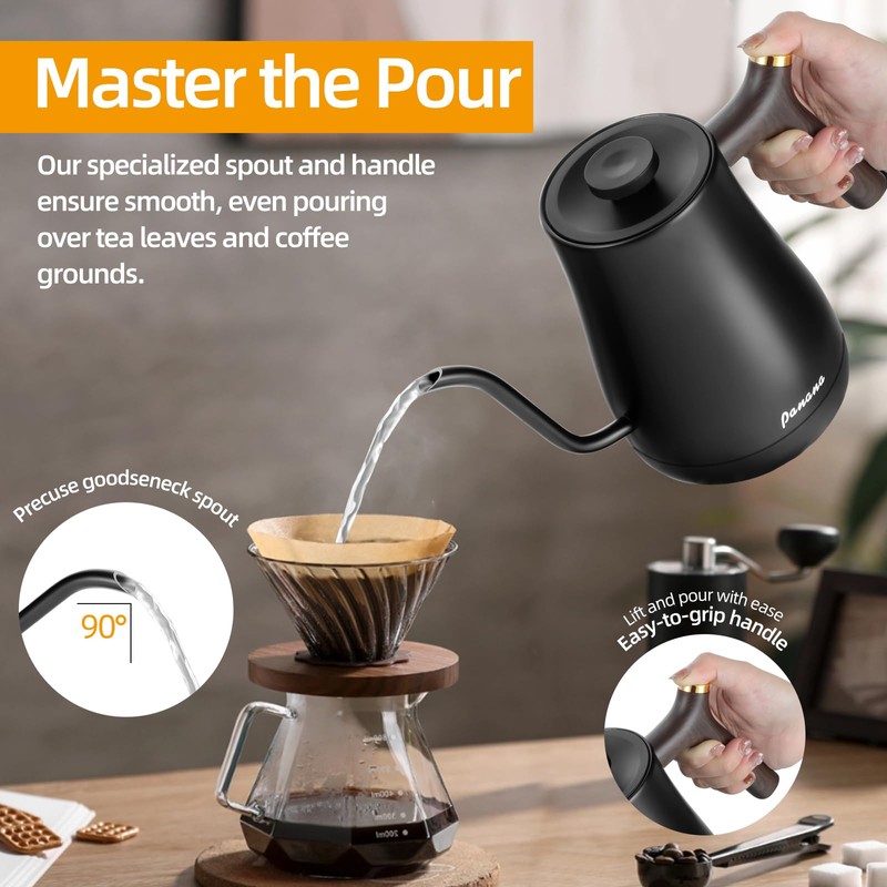 Panana Electric Gooseneck Kettle, Electric Tea Kettles Temperature Control ±1℉