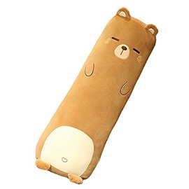 MUPI Long Plush Pillow Cute Cartoon Stuffed Animal Soft Long Throw Pillow Cushion Cushion (Brown Bear,70cm=27.5 Inch)