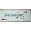 electrosmart Pack of 10 500mA T0.5A 20mm x 5mm Glass