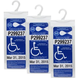 LotFancy Handicap Placard Holder for Auto, Pack of 3, Disabled Parking Permit Sign Holder with Larger Hook - Quantity: 3 PCS