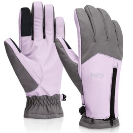 MCTi Winter Gloves for Women Waterproof Warm for Cold Weather Touchscreen Zipper Gloves