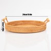 Hand Woven Round Rattan Serving Tray Bread Fruit Dessert Snack