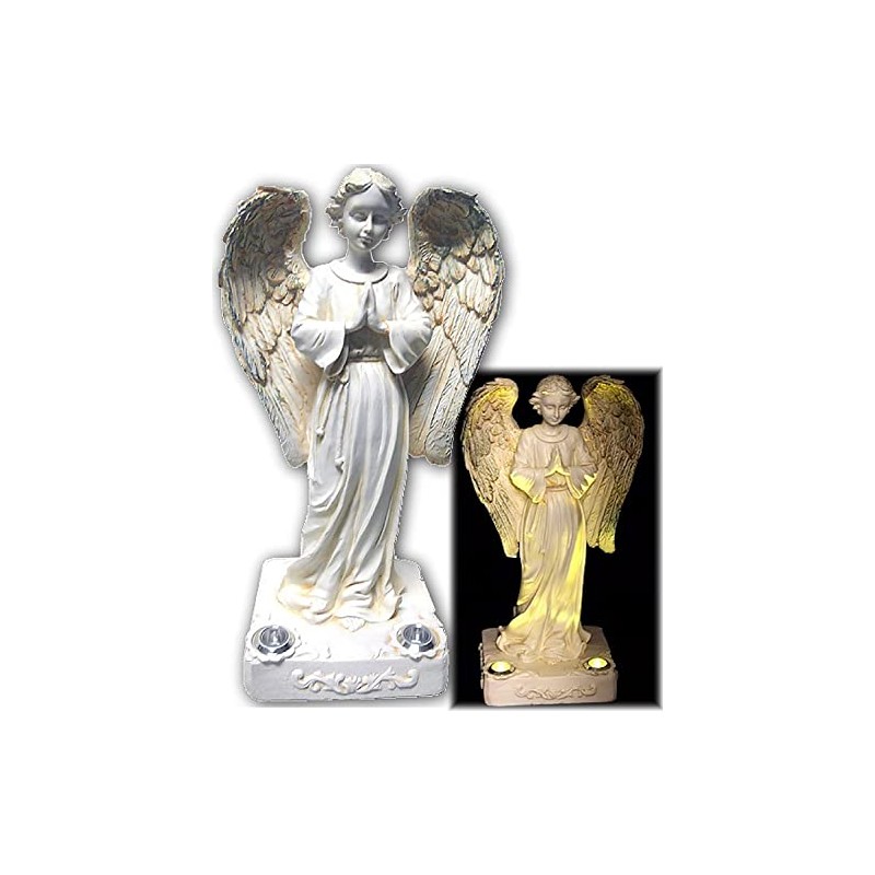 JAYXC HOME Praying Angel Solar Powered Yellow LED Outdoor Decor
