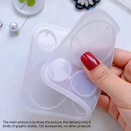 Lyaciomn Resin Jewelry Molds,128 Pcs Multiple UV Resin Earring Mold with Holes,Basic Epoxy Keychain Kits Necklace Pendant Moldes