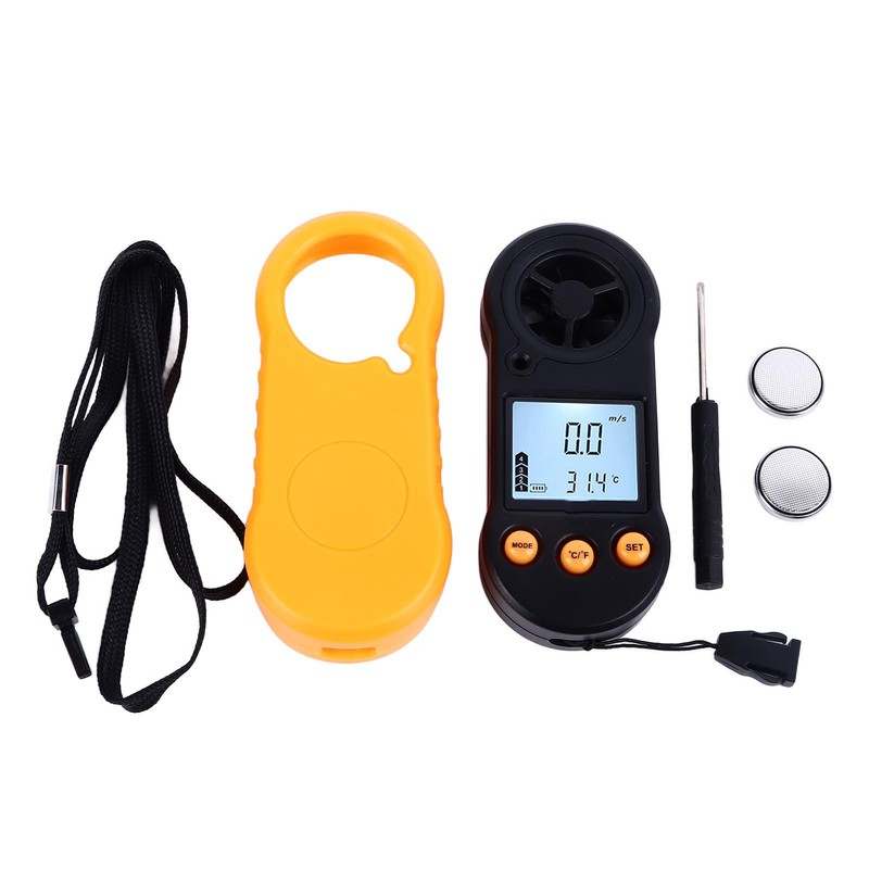 Digital Anemometer LCD Screen Handheld Wind Speed Meter Wind Temperature