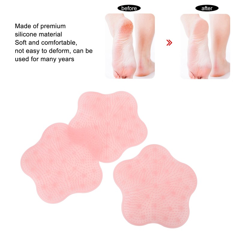 3PCS Shower Foot and Back Scrubber Silicone Wall Mounted Bath