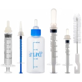SLWHYZL SLWHYZL Kitten Bottle Feeding Kit, Puppy Milk Replacement Newborn Bottles 1ml 3ml 5ml 10ml 60ml Small Animals Waterer Feeder Bottle for Nursing Puppy Milk