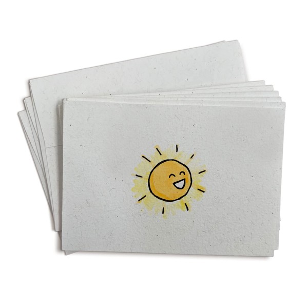 Sugartown Greetings Happy Sun Note Cards - 24 Note Cards with Envelopes - Thank You Cards for Baby Shower, Summer, Kid's Birthday