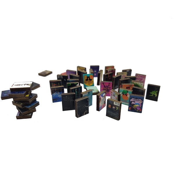 Miniature Dollhouse Books, 200 Pcs Wooden Mini Book,Featuring a Unique