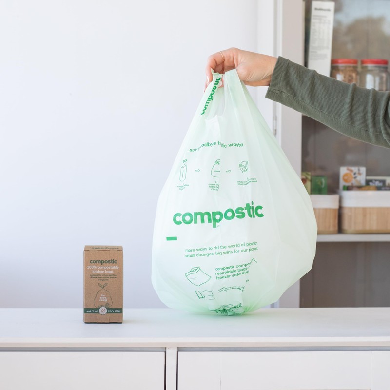Compostic Compostable Trash Bags - 3 Gallon - 100 Pack