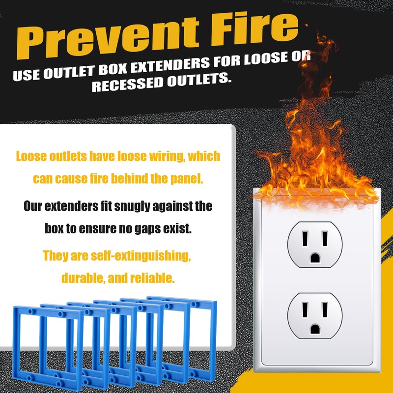 6Pcs Double Gang Outlet Box Extender Electrical Box Extenders with