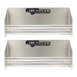 Pit Posse 442 Garage/Trailer Storage Organizers – Set of 2 Tie Down Hangers - Aluminum Junior Ratchet Strap Rack Holder - Automotive Accessories - Race Car Enclosed Trailer [Silver/Unpainted]
