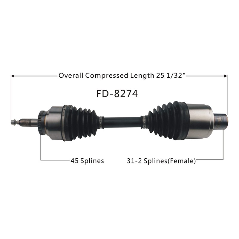 TrakMotive FD-8274 CV Axle, 1 Pack