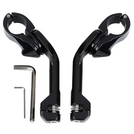 32mm 1.25" Long Angled Adjustable Highway Footpegs Mount Clamp Fits For Harley Davidson Touring Road Electra Street Glide Road King Dyna Sportster Honda Kawasaki Yamaha Motorcycle