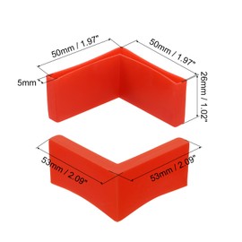 sourcing map 16Pcs L Shape Leg Pads, 2" x 2"(50 x 50mm) Furniture Leg Cover Protectors L Shaped Plastic Furniture Angle Iron Caps, Red