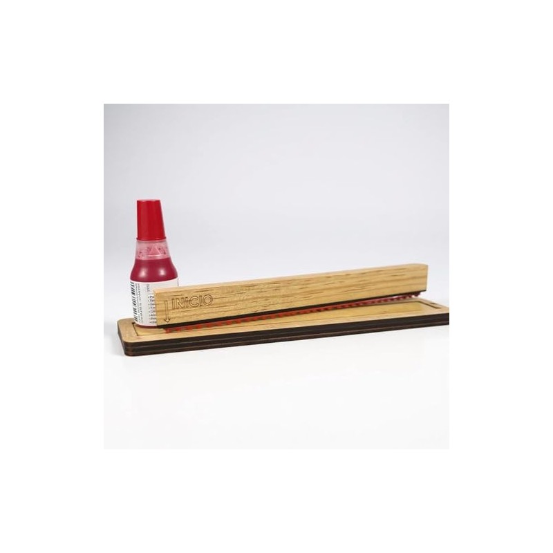 Inkvasor Sello Base de Madera Para Márgenes Escolares - Incluye