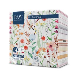 PAW - Airlaid Napkins - Fabric-Like (40 x 40 cm) I Pack of 50 I Ideal for Weddings, Christenings, Communion, Birthdays I High-Quality Table Decoration Fabric Napkins - Watercolour Flowers I