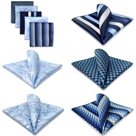 Shlax&Wing 5 Pieces Assorted Mens Pocket Square Handkerchiefs Set