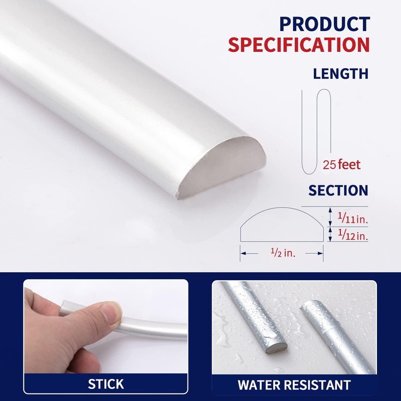 Art3dwallpanels 25 Ft Peel and Stick Trim for Backsplash Tile
