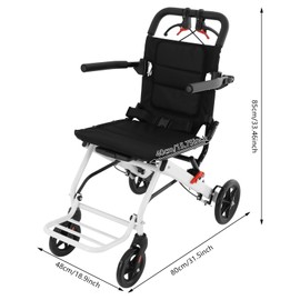 Folding Wheelchair,Portable Foldable Wheelchair Handcart with Brake and Locked,Super Lightweight Transport Wheelchair with Storage Bag,Ergonomic Portable Folding Wheelchair for Homes,Hospitals,etc