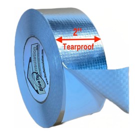 BlueTex Insulationㅤ HVAC Aluminum Foil Tape 2 inch x 150 ft (6 mil), Professional Grade Silver Duct Tape Metallic, Tear-Proof HVAC Tape, Heavy Duty, for Ductwork, Dryer Vent & Insulation - 1 Roll