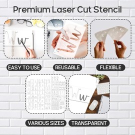 45 Plantillas Plástico Reutilizable Plantilla Letras, Plantillas con Números de Letra, Perfectas para Pinturas, Decoraciones Artesanales, Paredes, Pizarras, Sseñalización