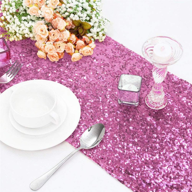 Time to Sparkle 12x108inch Glitter Sequin Table Runner Chair Sashes