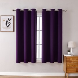 ChrisDowa Cortinas opacas con ojales para recámara y sala de estar, juego de 2 paneles con aislamiento térmico para oscurecer la habitación (morado real, 38 de ancho x 54 de largo)