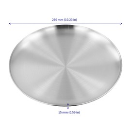 SOUJAP 15 PCS Stainless Steel Plates, 10.2 Inch Lightweight Pizza Pan, Dinner Plates for Outdoor Camping, Home Kichten, Serving Dishes