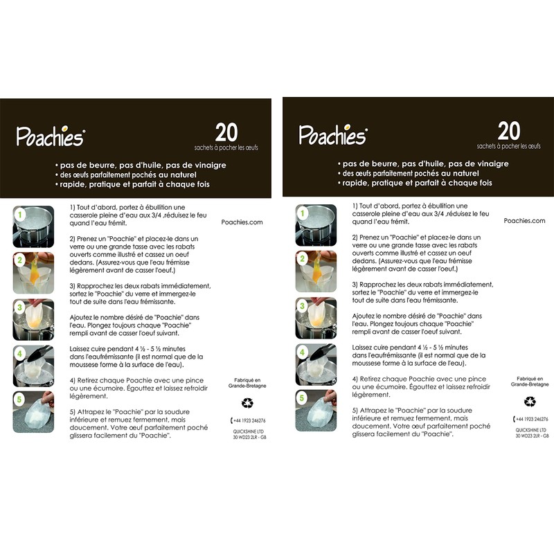 Poachies Egg poaching Bags x 2=40 Bags