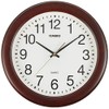 Casio IQ-132-5JF Wall Clock, Dark Brown, Analog Diameter, 11.6 inches