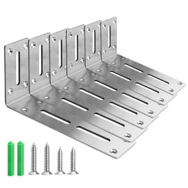 6 Pack Shelf Brackets 12cm, Stainless Steel Floating Shelf Bracket, Heavy Duty Wall Brackets, 30kg Load Capacity, for Shelves Support Wall Hanging