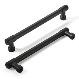 khtumeware 10 Pack 5 Inch(128mm) Hole Centers Kitchen Cabinet Handles, Matte Black Cabinet Pulls Kitchen Cabinet Hardware for Cupboard Drawer Handles Dresser Pulls
