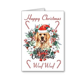 gfc Golden Retriever Dog Happy Christmas Card owner mum dad etc As pictured only (envelope included)