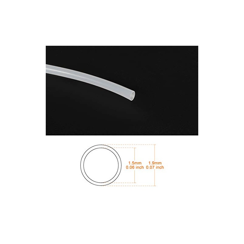 sourcing map PTFE Tube 1.5mm Inner Dmr x 1.9mm Outer