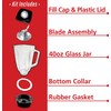Brentwood P-OST722 Replacement Glass Jar Set, Oster Blender Compatible, 0.33